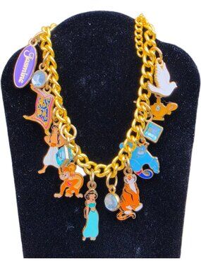 Vintage Disney Jasmine Aladdin Charm Bracelet GUC